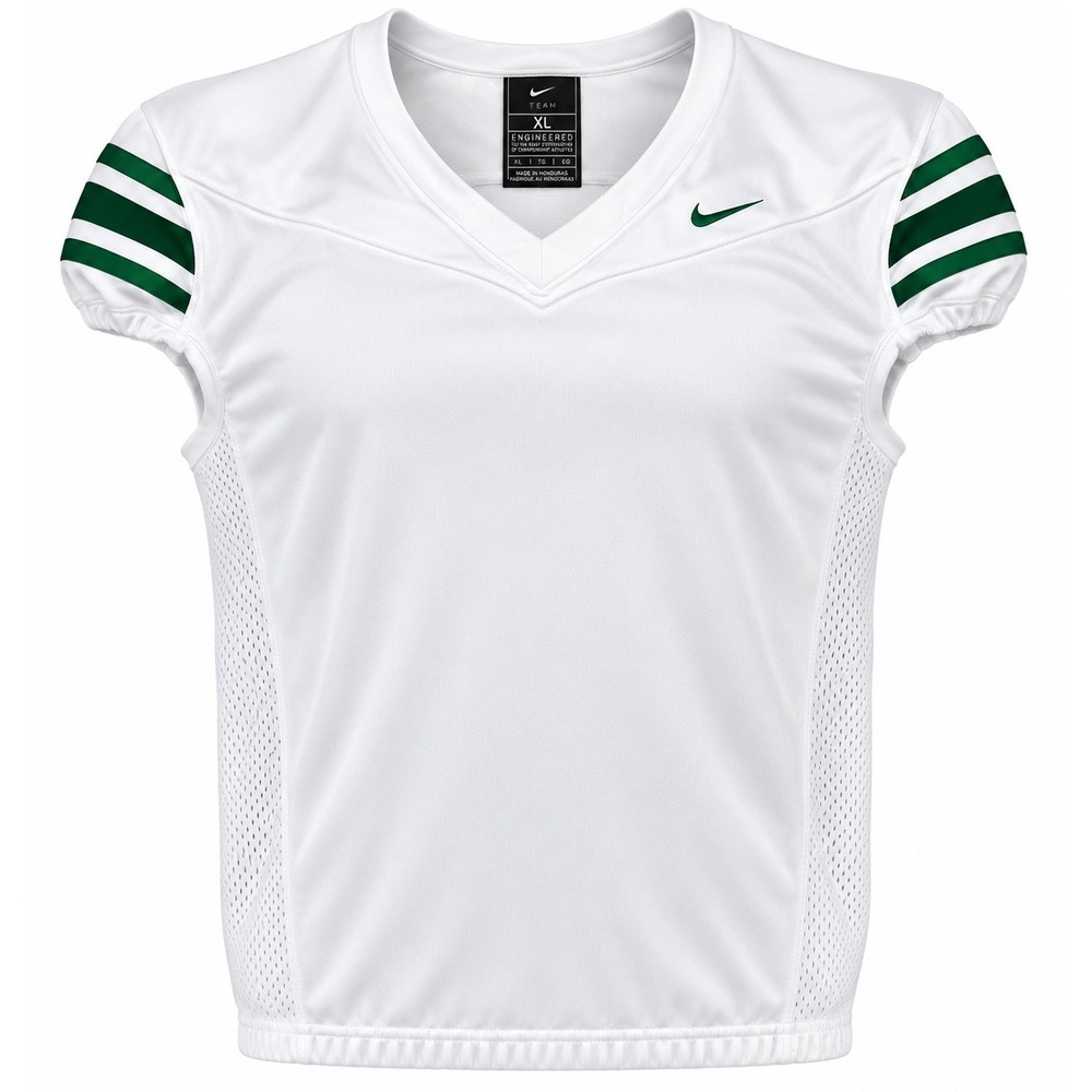 Nike Team Men's XL White Green Football Practice Jersey Sleeveless Mesh Athletic